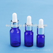 metal collar dropper cap for blue essential oil bottle